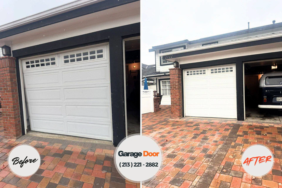 Before and after: garage door repair Central Garage, VA